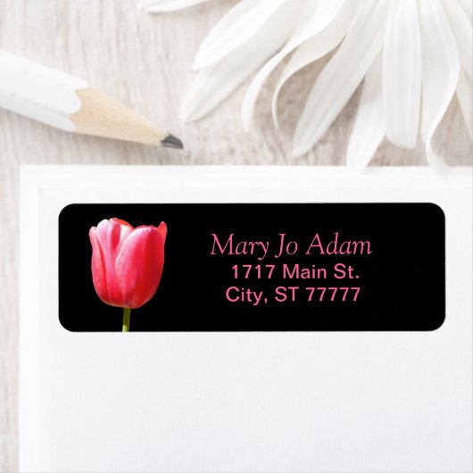 Single Tulip Roos Zwart Etiket (Insitu)