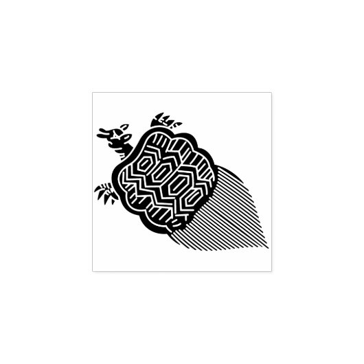 Single Turtle / 一つ亀 Rubberstempel (Afrduk)