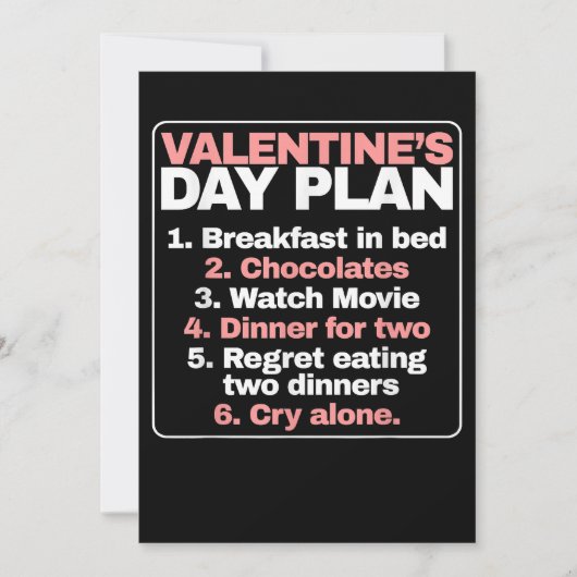 Single Valentijnsdag Funny Valentijnsdag Plan Save The Date (Voorkant)