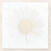 Single White Daisy Glass Onderzetter Glazen Onderzetter (Achterkant)