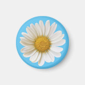 Single White Daisy on Sky Blue Magneet (Voorkant)