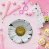 Single White Daisy Papieren Bordje (Feest)