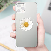 Single White Daisy Sticker (Telefoon)