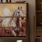 Single White Wild Paard Decoupage Tissuepapier