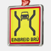 Single-Width Bridge, verkeersteken, IJsland Metalen Ornament (Links)