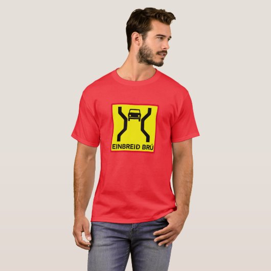 Single-Width Bridge, verkeersteken, IJsland T-shirt (Voorkant volledig)