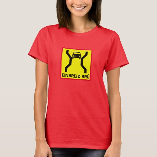 Single-Width Bridge, verkeersteken, IJsland T-shirt (Voorkant)