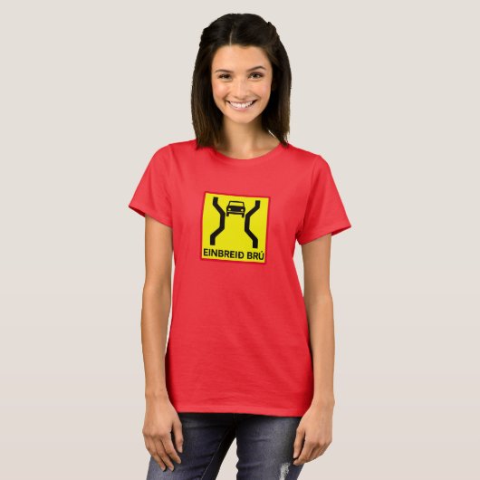 Single-Width Bridge, verkeersteken, IJsland T-shirt (Voorkant volledig)