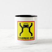 Single-Width Bridge, verkeersteken, IJsland Tweekleurige Koffiemok (Center)