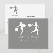 Single Woman Moving Announcement City Life Briefkaart (Voorkant / Achterkant)