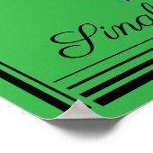 Single Yellow Daffodil Kelly Green Poster (Hoek)