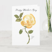 Single Yellow Rose-Moederdag Kaart (Voorkant)