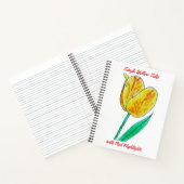 Single Yellow Tulip Red Highlights Spiral Notebook Notitieboek (Binnen)