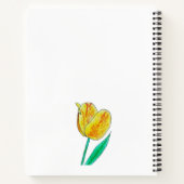 Single Yellow Tulip Red Highlights Spiral Notebook Notitieboek (Achterkant)