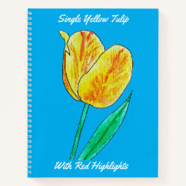 Single Yellow Tulip Red Highlights Spiral Notitieb Notitieboek