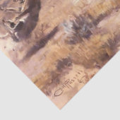 “Singlehanded” Westerse kunst van Charles M Russel Tissuepapier (Detail)