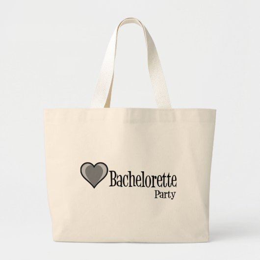 SingleHeart-BacheloretteParty-Blk Grote Tote Bag (Voorkant)