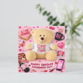Singles Awareness Day Greeting with Anti-Valentine Kaart (Staand voorkant)