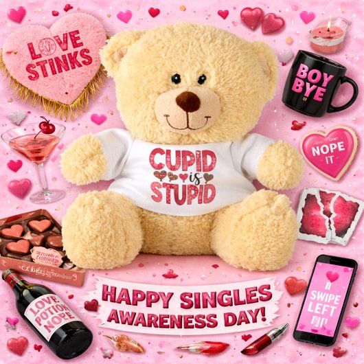 Singles Awareness Day Greeting with Anti-Valentine Kaart