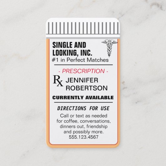 Singles - memorabel en leuk visitekaartje (Voorkant)