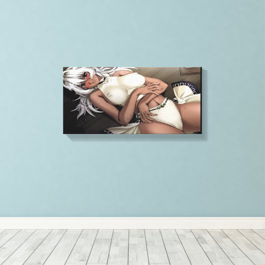 SingleZ "Lust" Hot Hentai Babe Canvas Print (Insitu (Houten vloer))