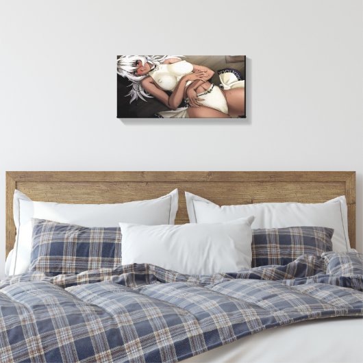 SingleZ "Lust" Hot Hentai Babe Canvas Print (Insitu (Slaapkamer))