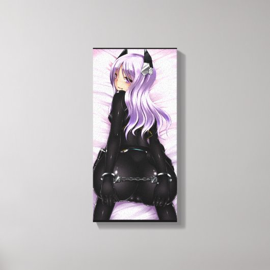 SingleZ "Make Me" Zwart en Paarse Hentai Canvas (Voorkant)