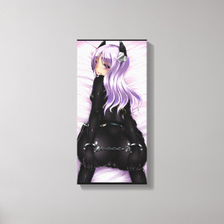 SingleZ "Make Me" Zwart en Paarse Hentai Canvas Afdruk