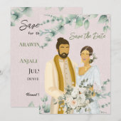 Sinhalese paardenweddenschap save the date (Voorkant / Achterkant)