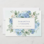 SINI Blue Hydrangea Bewaar de datum met een fotoka Save The Date (Voorkant)