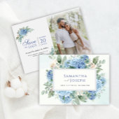 SINI Blue Hydrangea Bewaar de datum met een fotoka Save The Date