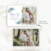 SINI Blue Hydrangea Bewaar de datum met een fotoka Save The Date