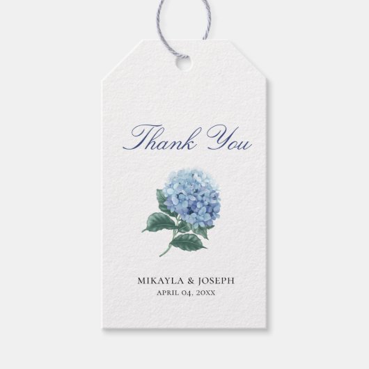 SINI Blue Hydrangea Gift Label Cadeaulabel (Voorkant)