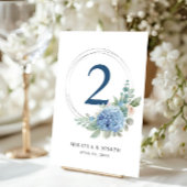 SINI Blue Hydrangea Tafelnummer Kaart