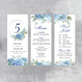 SINI Blue Hydrangea Tri Fold Menu Poster