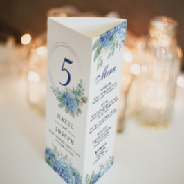SINI Blue Hydrangea Tri Fold Menu Poster