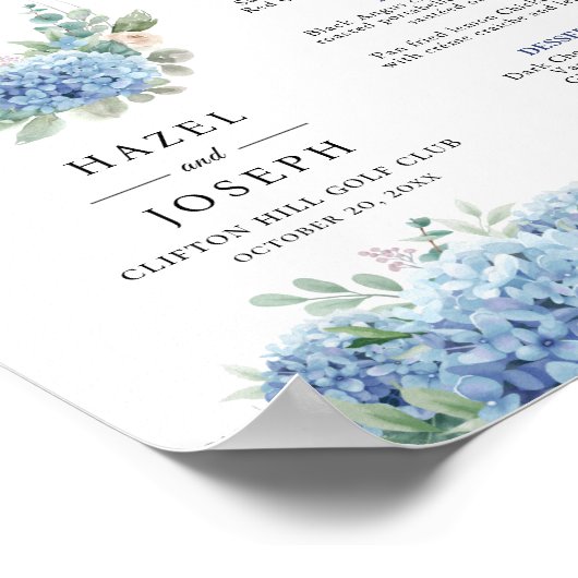 SINI Blue Hydrangea Tri Fold Menu Poster (Hoek)