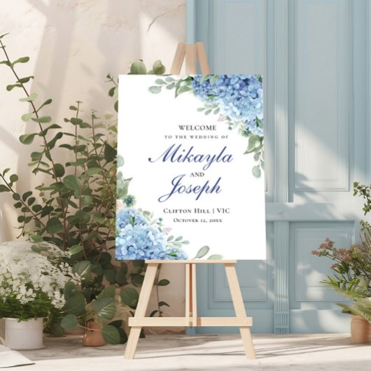 SINI Blue Hydrangea Welkom Verticaal Poster