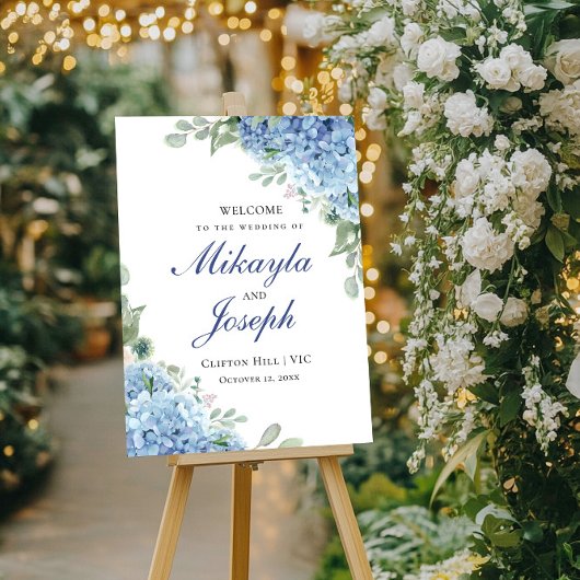 SINI Blue Hydrangea Welkom Verticaal Poster