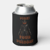 Siniastere Pompoensheriff Cowboy Jack-o'-Lantern G Blikjeskoeler (Blikje Voorkant)