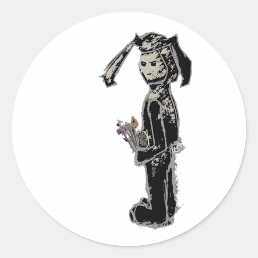 sinibunny ronde sticker (Voorkant)