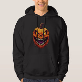 Siniester grijnzende pompoenkop hoodie