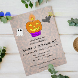 Siniestra verjaardagscupcake voor Halloween Kaart