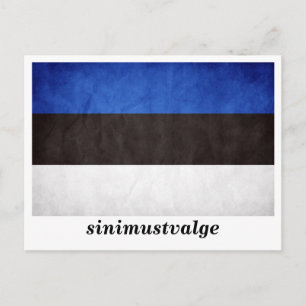"sinimustvalge" Estse vlag Briefkaart