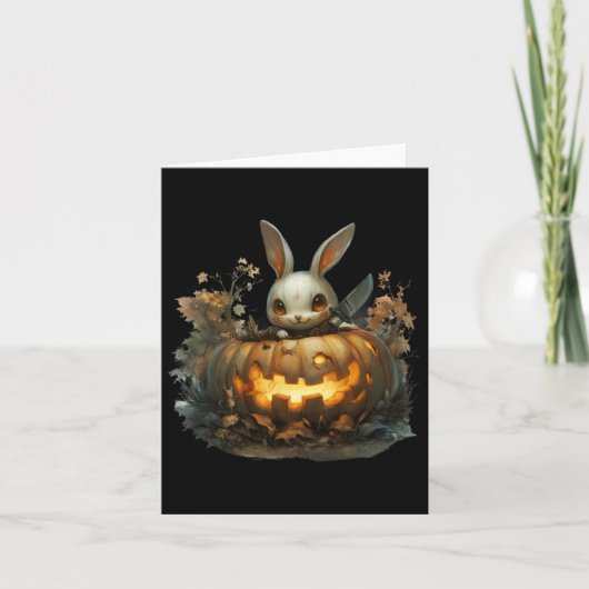 Sinister Bunny Mayhem Creepy Halloween Bunny Pump Kaart (Voorkant)
