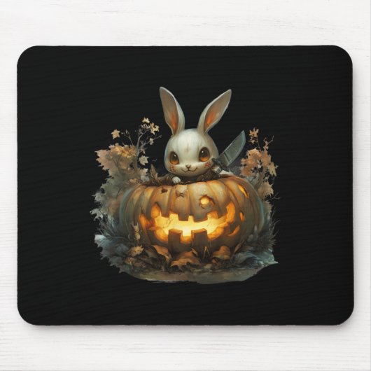 Sinister Bunny Mayhem Creepy Halloween Bunny Pump Muismat (Voorkant)