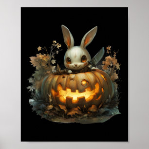Sinister Bunny Mayhem Creepy Halloween Bunny Pump Poster