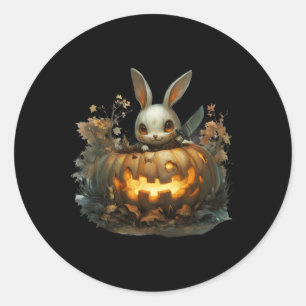Sinister Bunny Mayhem Creepy Halloween Bunny Pump Ronde Sticker
