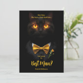 Sinister Cat's Glowing Yellow Eyes Best Man  Kaart (Staand voorkant)