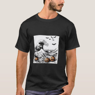 Sinister Cats in Hokusai's Great Wave T-Shirt